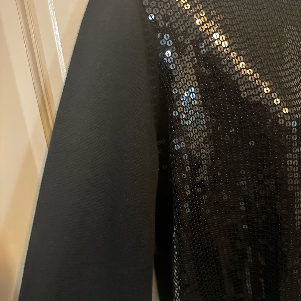 Quacker Factory Size Small Black Sequin Full Zip … - image 3